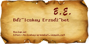 Bölcskey Erzsébet névjegykártya