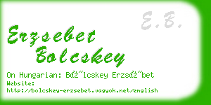 erzsebet bolcskey business card